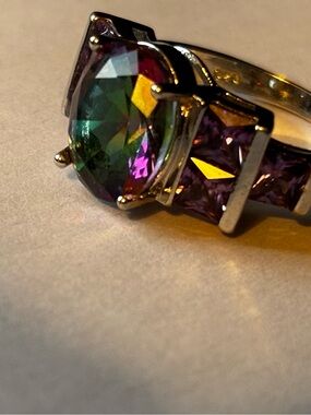 Mystic Topaz/Rainbow CZ  8.5 Women’s Ring